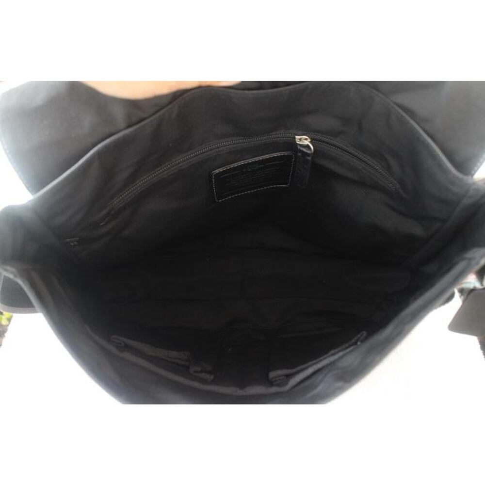 (Z) COACH HERITAGE LEATHER MESSENGER (COACH F70556) SILVER/BLK (900 - Picture 10 of 12